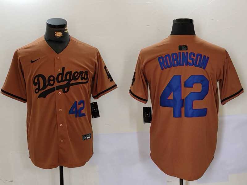 Mens Los Angeles Dodgers #42 Jackie Robinson Number Olive Cool Base Limited Stitched Jerseys